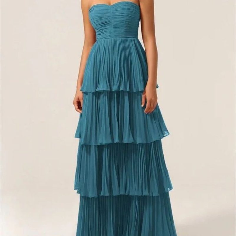 Be the first to review “Strapless Ruffled Multi-layered Long Ball Gown ...