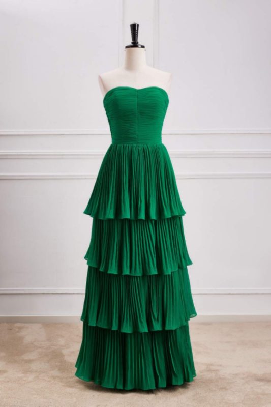 Red suspender satin waist slim irregular skirt long dress ball gown R6187 main image 1