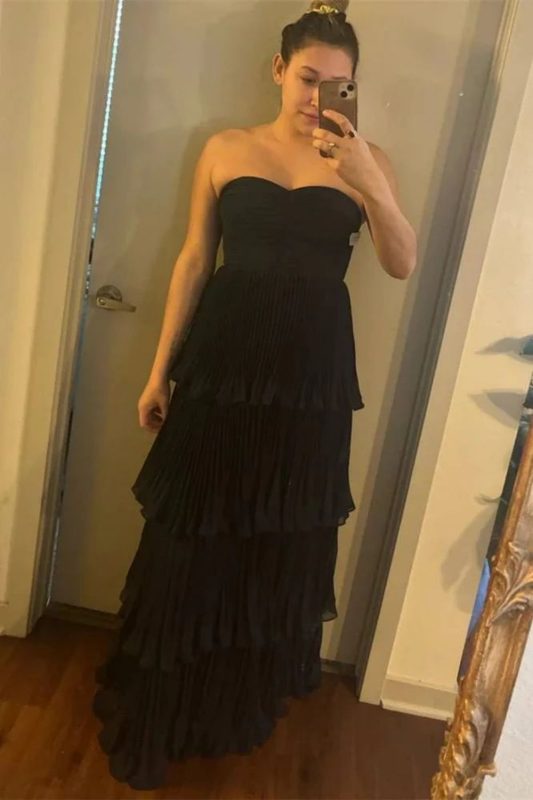 Be the first to review “Strapless Ruffled Multi-layered Long Ball Gown ...