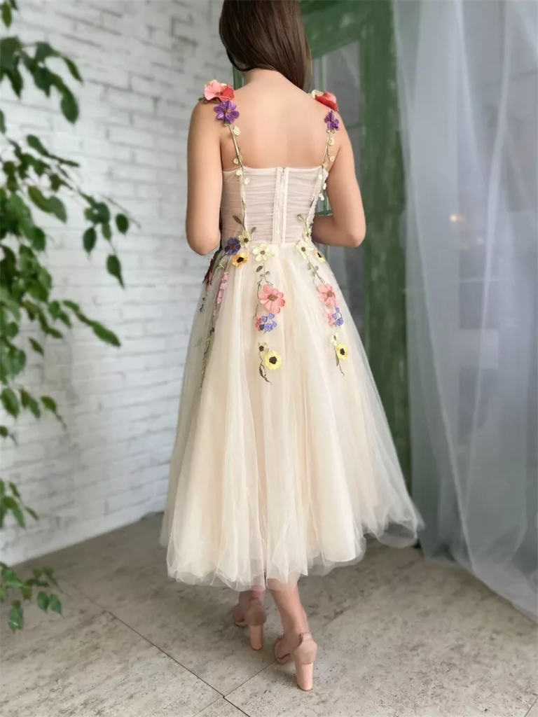 Fairy A Line Strapless Satin Tulle Applique Short Homecoming Dress 18th Birthday Outfits