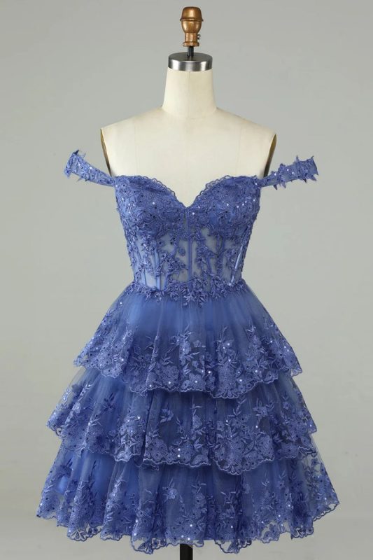 Sexy Navy Blue Halter Satin A Line Short Cocktail Dress 6th Grade Homecoming Dress cc3420 main image 0