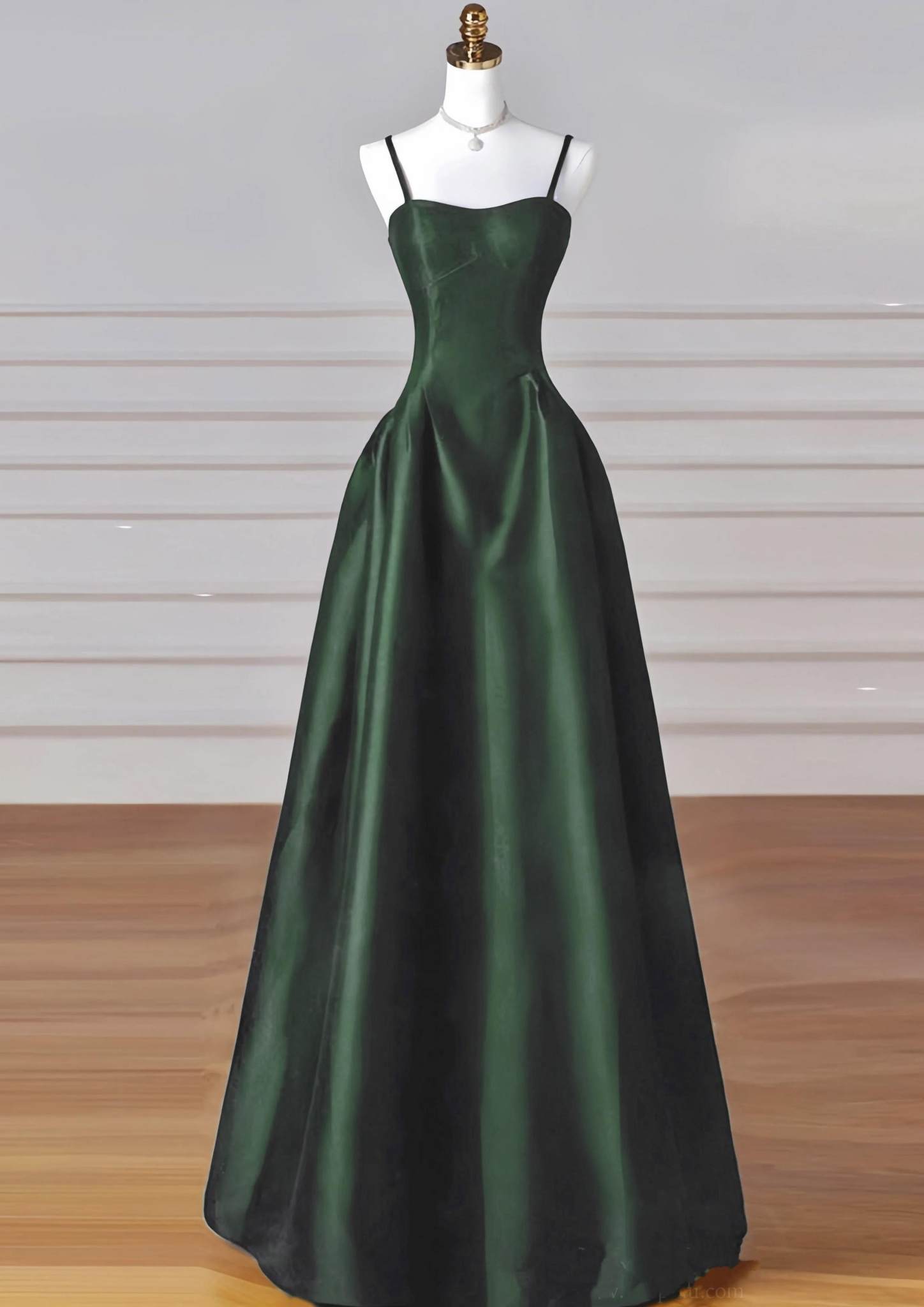 Spaghetti Straps A-line Satin Max Dresses Ivory